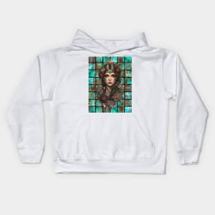 Copper Patina Boho Gothic Girl 3 Kids Hoodie